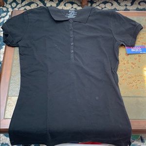 Ladies Black fitted Polo Shirt, XL NEW